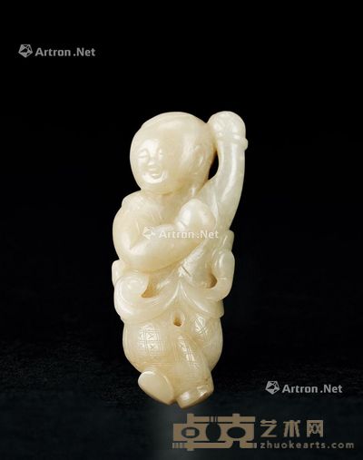 宋 黄白玉童子跳舞 8.3cm