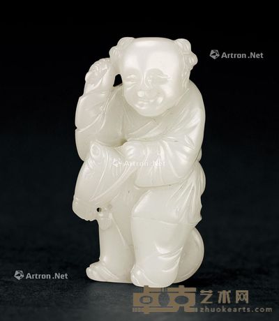 明 白玉童子骑马 5.2cm