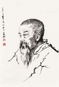 人物图 镜心 水墨纸本
