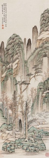 轴心 设色纸本
