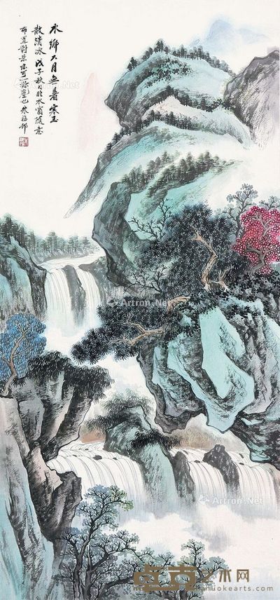 朱梅邨 山水 95×45cm