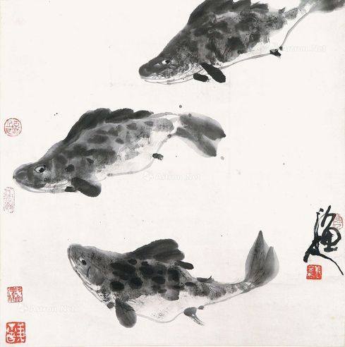 张立辰 游鱼图