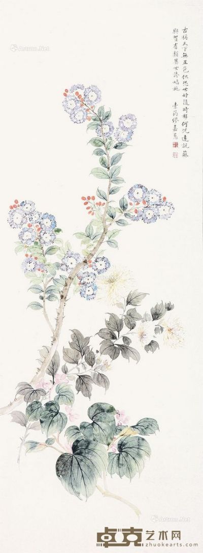 缪嘉惠 花卉 1000×37cm