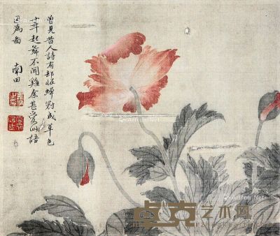 恽寿平 花卉 20×24cm