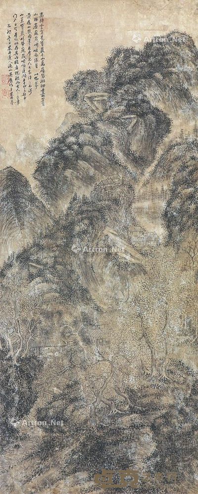 吴历 山水 83×34cm