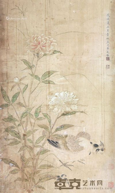 蒋廷锡 花鸟 82×49cm