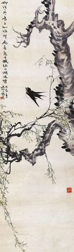 王师子 春柳燕归图