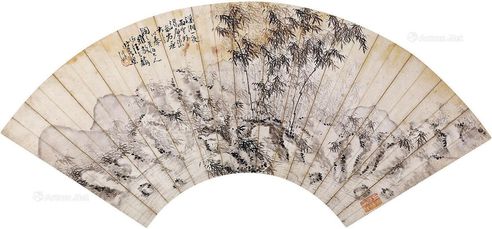 汪吉麟 潇湘雨竹图