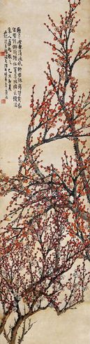 汪吉麟 红梅探春图