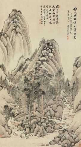 潘恭寿 寒山萧寺图