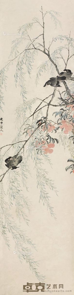 罗三峰 花鸟 208×53cm