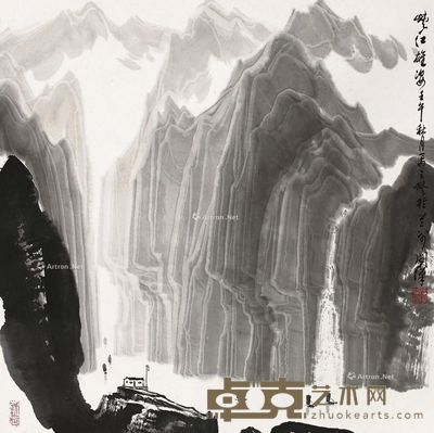 李问汉 山水 68×68cm