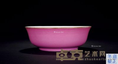民国 胭脂红釉墩式碗 直径13.5cm