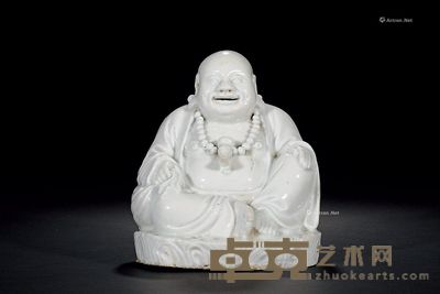 清 白釉弥勒佛 高15.5cm