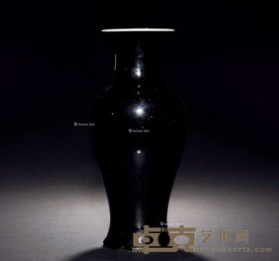 清 乌金釉观音瓶 高29.5cm