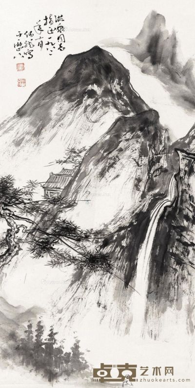 黑伯龙 山水 102×51.5cm