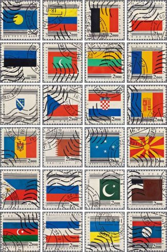 任戬 1991-1992年作 集·邮 （一组共二十四件） 油彩 画布