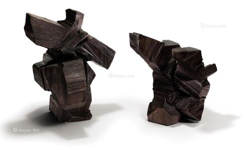 朱铭 1993年作 1990年作 太极：对招（两件） 木雕