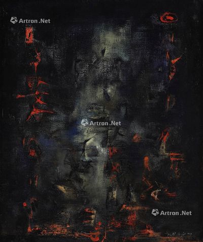 赵无极 1955年作 夜  子夜 油画画布