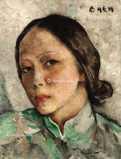 张荔英 自画像 油画木板