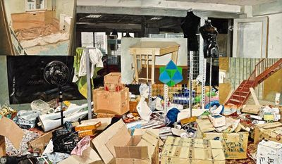宋元元 2010年作 多面体 （双联作） 油画画布