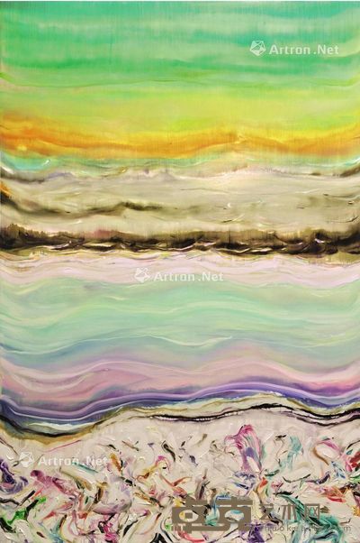安田悠 2015年作 透 油画画布 194×130.3cm