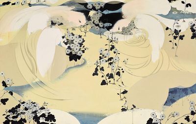 樫木知子 2008年作 采白花 压克力木板