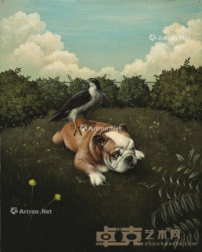 七户优 2006年作 花园 油画木板 27.5×22cm
