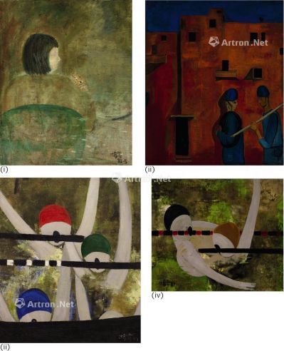 林春岩 1982至1987年作 无题 （四张作品） 油画画布 画框