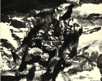 赵无极 2000年作 无题 墨纸本