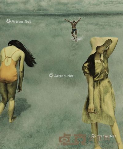 杨飞云 1985年作 烟台沙滩 油彩画布 119.5×99cm