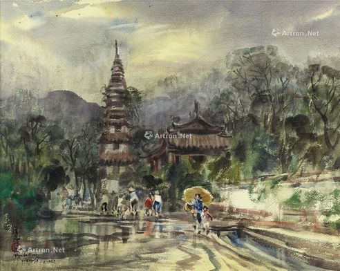蓝荫鼎 1963年作 台湾宝岛 水彩纸本