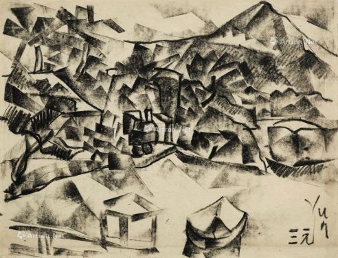 朱沅芷 1927年作 风景 铅笔纸本