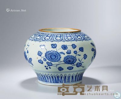 明嘉靖 青花折枝花卉纹罐 高21.8cm