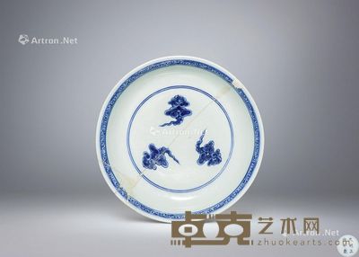 明正德 青花云龙纹盘 直径20.5cm