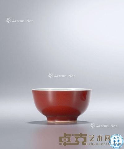 清雍正 霁红釉杯 直径7.5cm