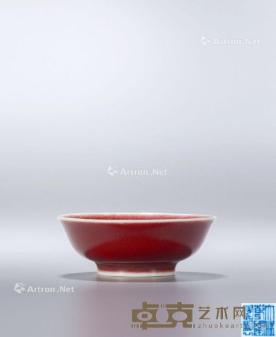 清乾隆 霁红釉小碗 直径8.6cm