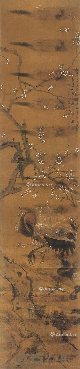 罗三峰 花鸟 177×38cm