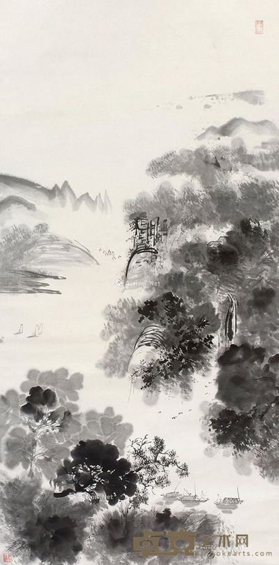 马涛 山水 134×66cm