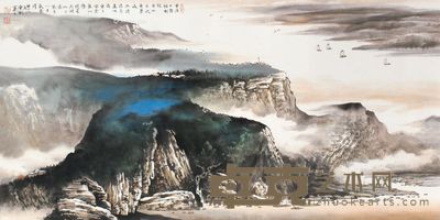 施云翔 山水风景 69×137cm