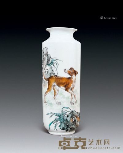 毕德芳“犬”瓶 高32cm