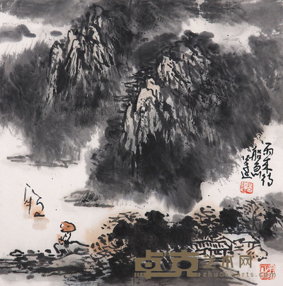 郭公达 山水 34×34cm