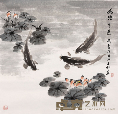 王纤 荷塘月色 69×68cm