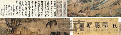 张穆 秋郊饮马 30×205cm