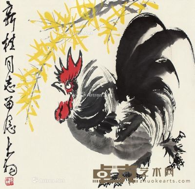 陈大羽 鸡 67×68cm