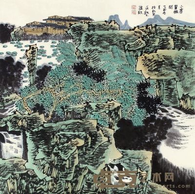 满维起 山水小寨翠巍 69×69cm