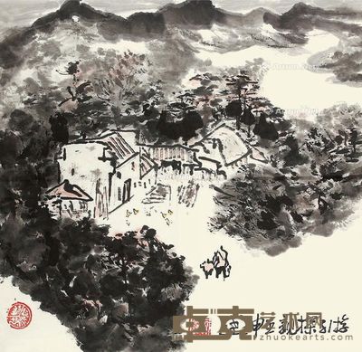 郭公达 山水 33×33cm