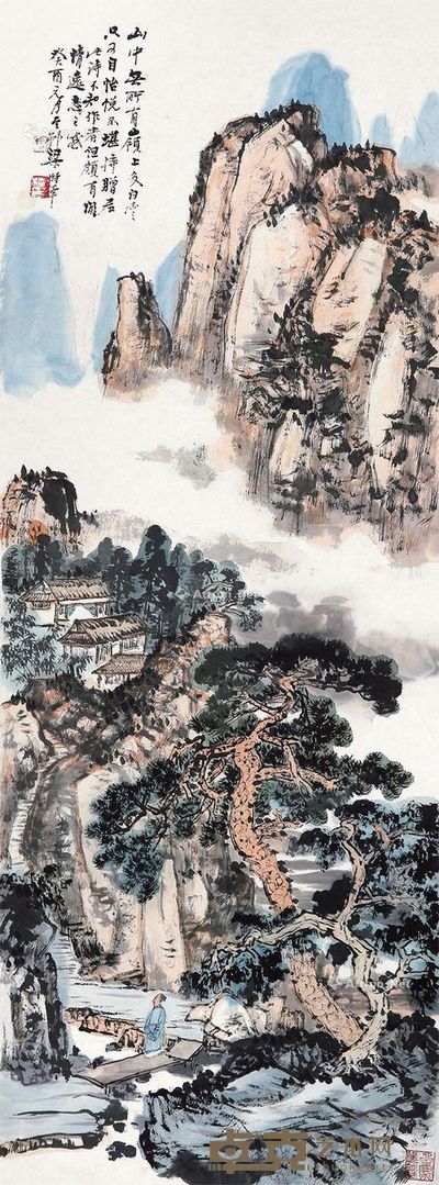 梁树年 山水 92×35cm