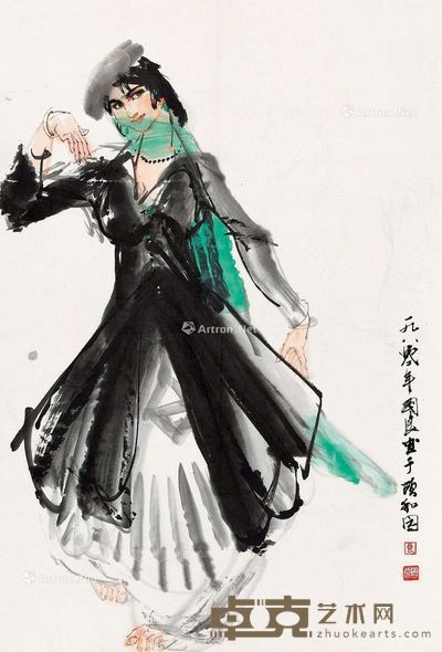史国良 新疆舞 75×51cm