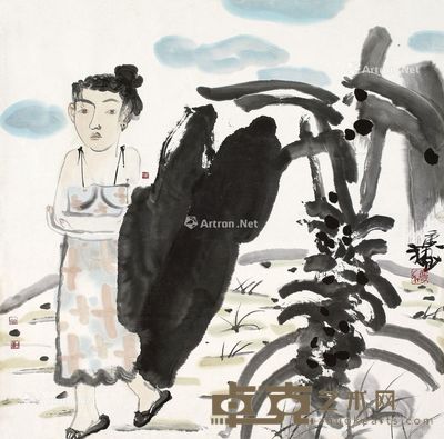 刘庆和 人物 68×68cm